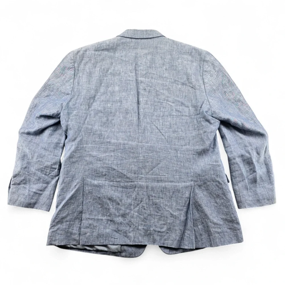 Jos A Bank 1905 Mens 50 Long Blue Linen Tailored Fit 2 Button Blazer Sport Coat